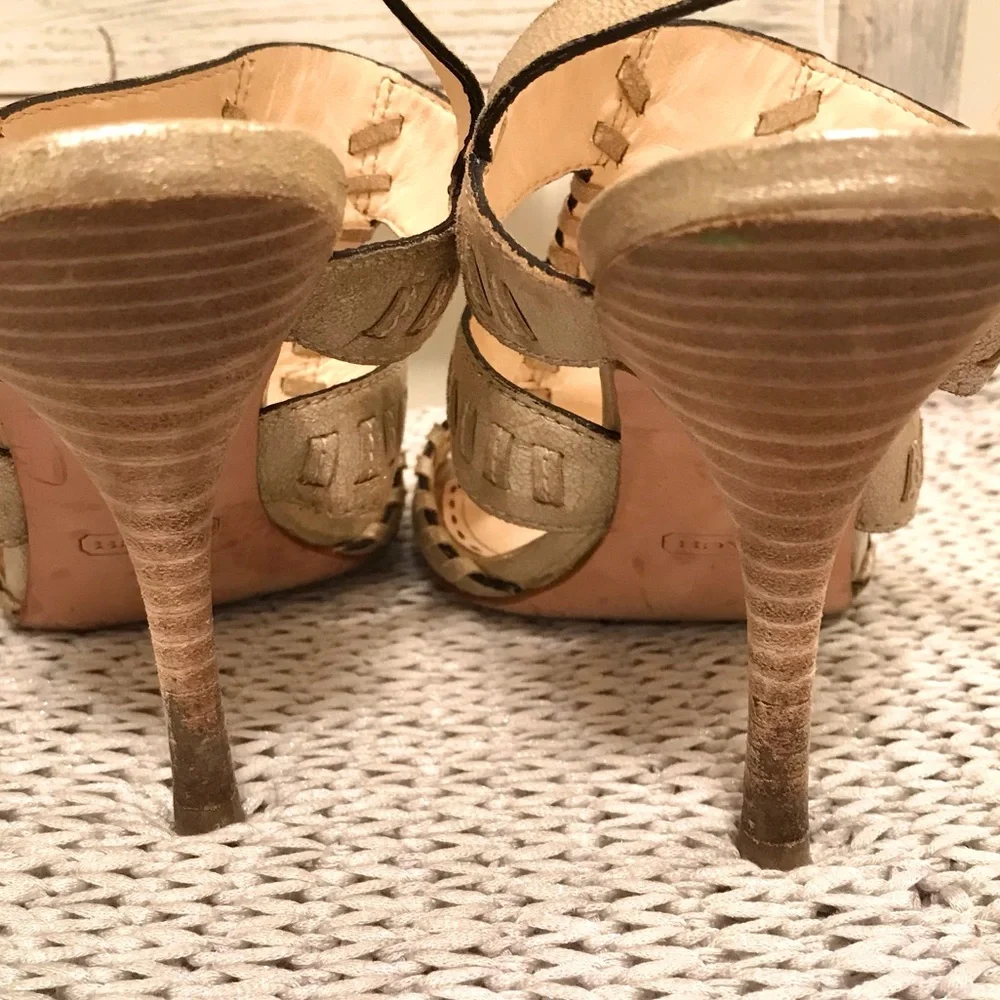 Coach Kareena Brushed Gold Metallic Sandals